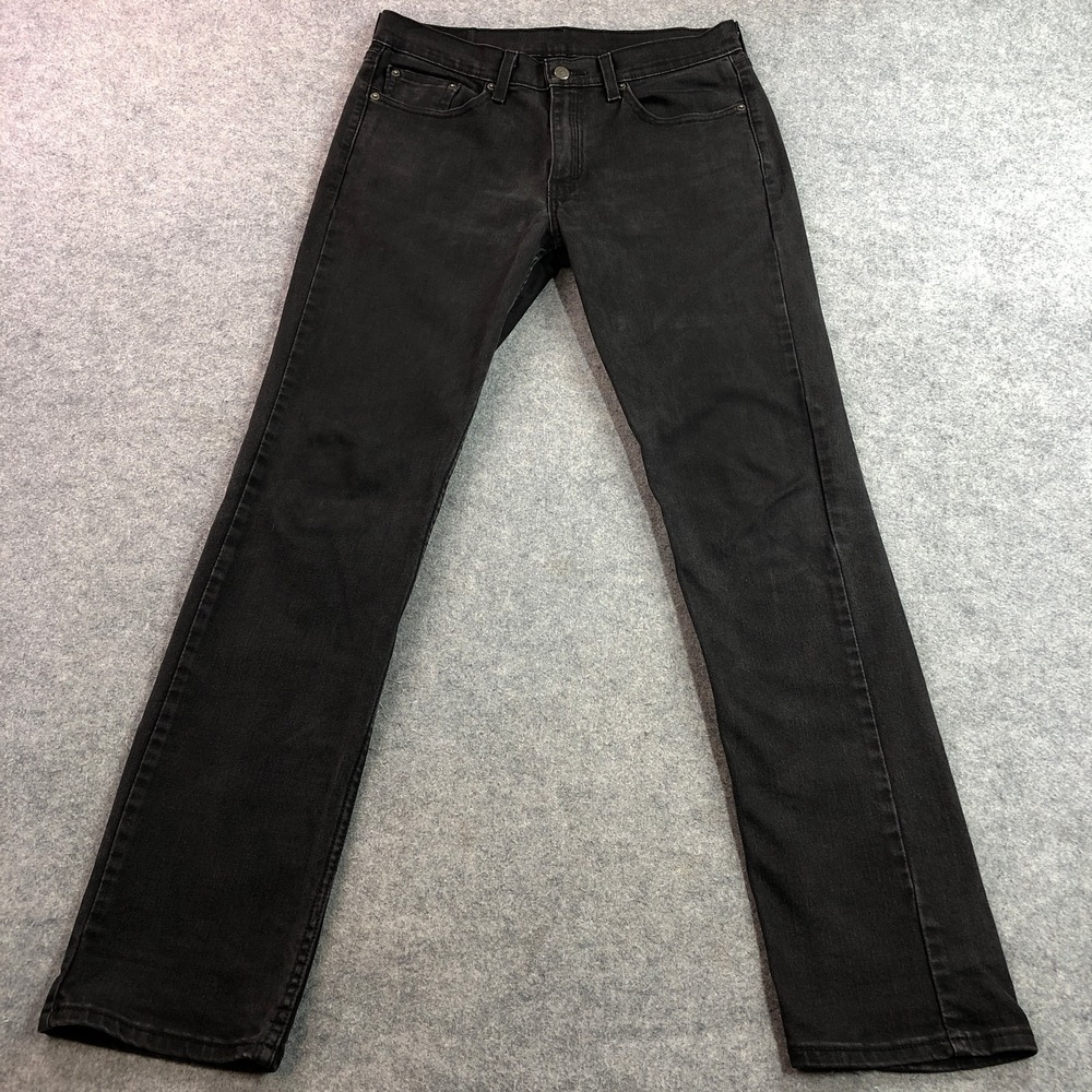 Levi's Mens 514 Straight Jeans 32x34 Black Stretch Denim Dark Wash